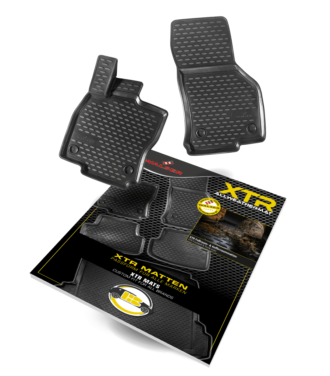 WALSER XTR Rubber Car Floor Mats Compatible with Skoda Octavia III